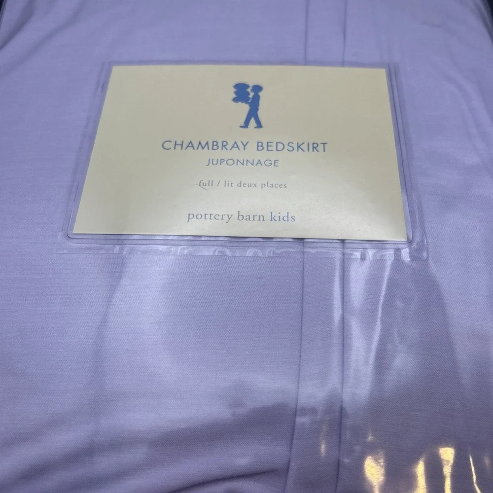 Pottery Barn Kids Chambray Percale Full Bed Skirt - Vintage New Lilac Purple